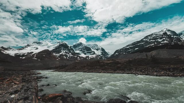 Athabasca glacier 4K timelapse video