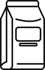 Simple line icon of a blank paper packaging bag, perfect for representing packaging and retail concepts