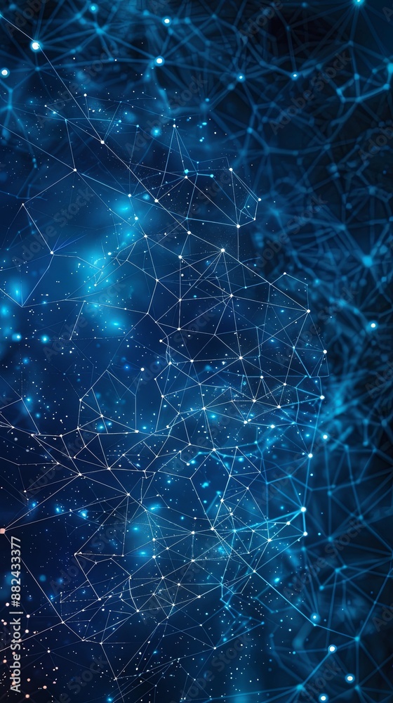 Poster design an abstract blue network for online gaming to enhance player experience