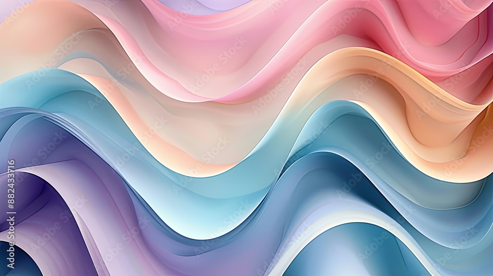 Poster colorful and ethereal abstract pastel wave background perfect for various design projects