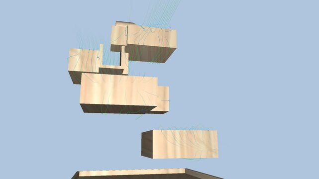CFD simulation Computational fluid dynamics - Fountain airflow simulation