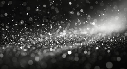 Silver Glitter Background With Bokeh Lights