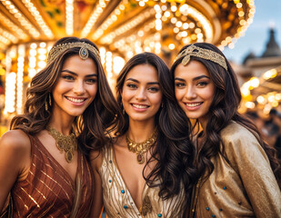 Friends at a carnival