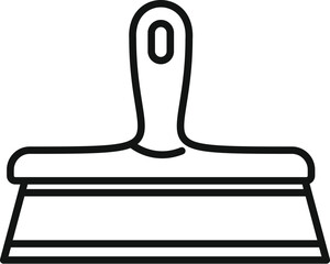 Cleaning tool icon with wooden handle for washing windows, cleaning service logo