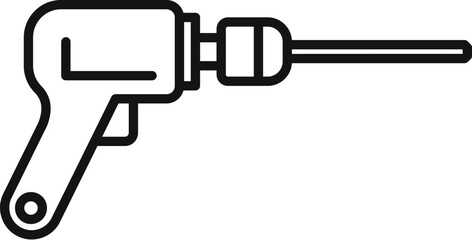 Simple line drawing of an electric drill, perfect for illustrations related to construction or diy projects