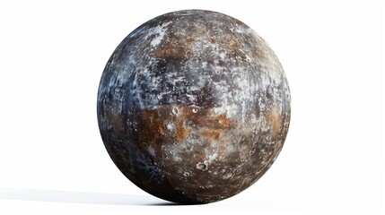 This image showcases a detailed and textured close-up of a planetary surface with visible craters and geological features, capturing the enigmatic allure of space.