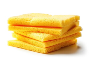 Fototapeta premium A pile of sponges stacked one on top of the other
