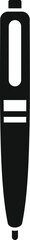 Black office pen icon in simple style isolated on white background