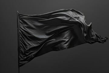 A black flag flapping in the breeze