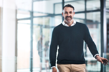 Mature, businessman and portrait with law firm, attorney agency and proud manager for goals, vision...