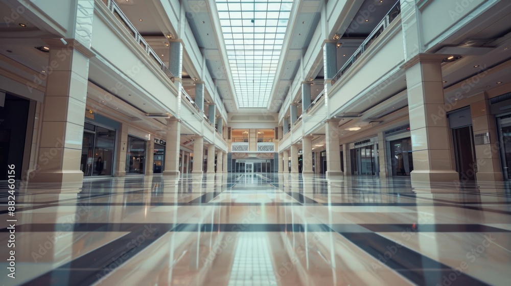 Poster office building exterior with rows of windows and a modern design