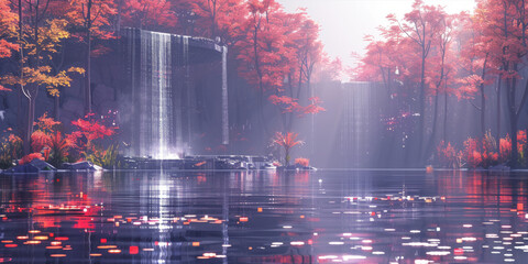 Fototapeta premium 赤と黄色の水彩のグラデーション背景