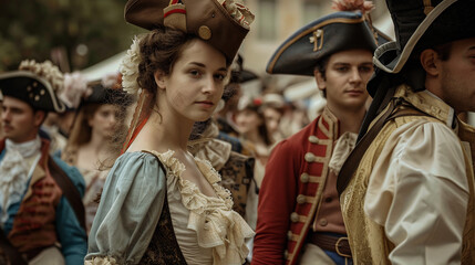 Historical Reenactment of French Revolution on Bastille Day