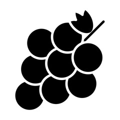 Bunch of grapes glyph solid icon	