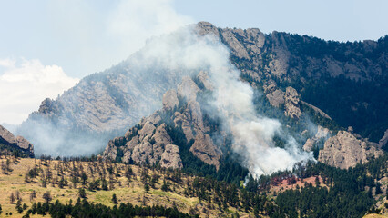 2024 Wildfire in Colorado, Smoke from Fire in Boulder, Flatirons Fire © Dylan