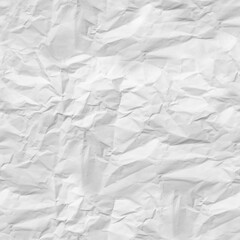 Seamless 4k photo texture of crumpled white paper.