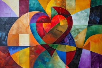 Fototapeta premium Abstract geometric composition expressing the harmony of love and romance