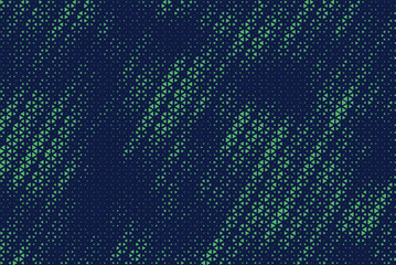 Obraz premium Triangular halftone texture retro wave vector. Geometric technology abstract diagonal dotted background. Half tone triangles retro comic pattern. Minimal 80s style dynamic tech structure wallpaper. 