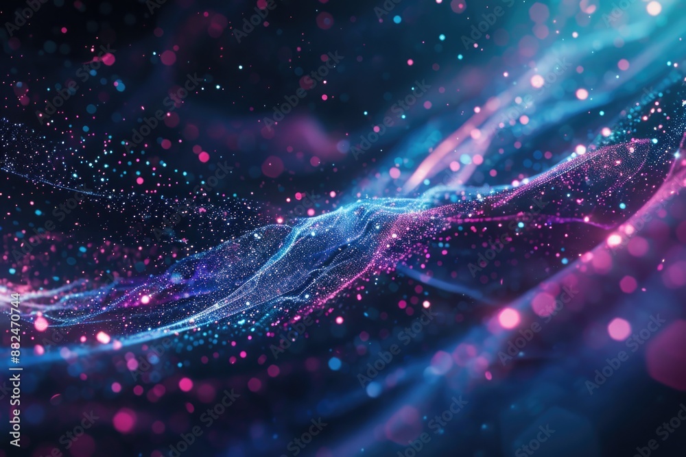 Poster a blue and pink abstract background with some lights