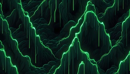 Clear Plain Shiny Warm Soft Vintage Bokeh Cloudy Wave Like Geometric Green Background or Texture