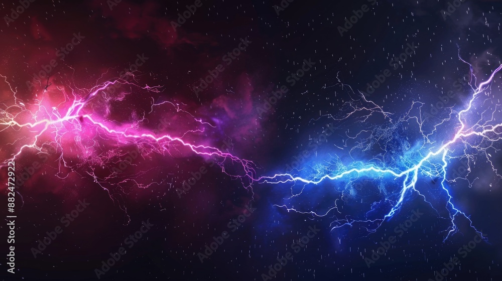 Poster a dark and moody sky with lightning bolts illuminating the clouds