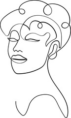Beautiful woman lineart