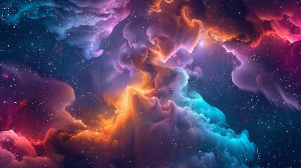 Obraz premium The Beauty of Dazzling Nebula Rotation: The Charm of Cosmic Nebula: Dazzling Rotating Wallpaper Background, an abstract wallpaper background that stuns the universe, aims to become a bestseller