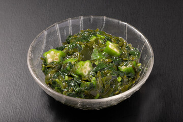 モロヘイヤ　めかぶ　オクラ　麺つゆ和え