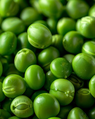 fresh green peas closeup - organic food background with small depth of field