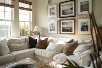 Create a focal point in your room with a white frame display, highlighting your most treasured photographs