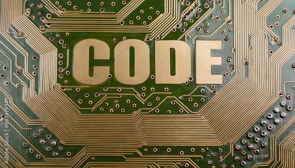 Poster printed circuit board technology and coding background