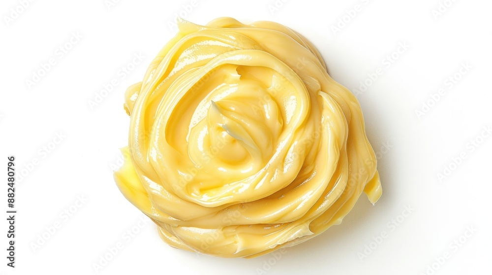 Poster a close-up shot of a bright yellow flower sitting on a clean white surface, with a shallow depth of 