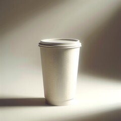 Coffee paper cup with plain wrapper on white background for mockup. templates.