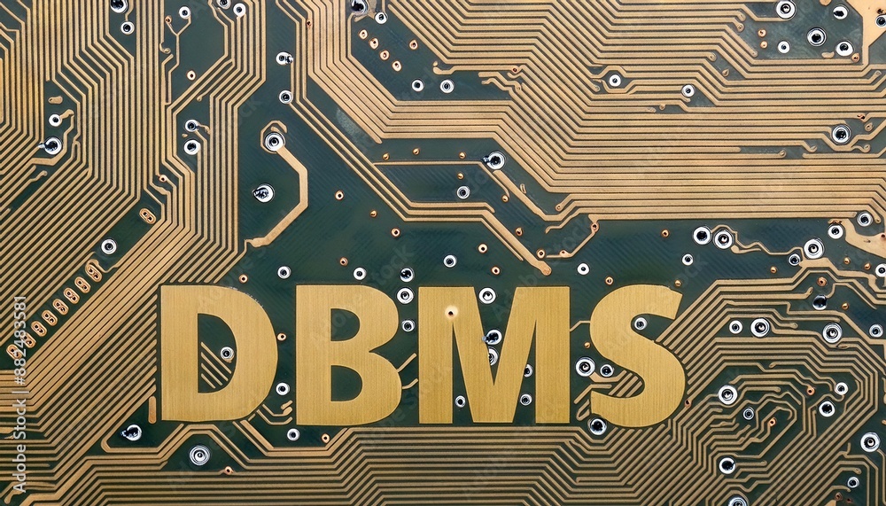 Poster circuit board with dbms letters highlighted