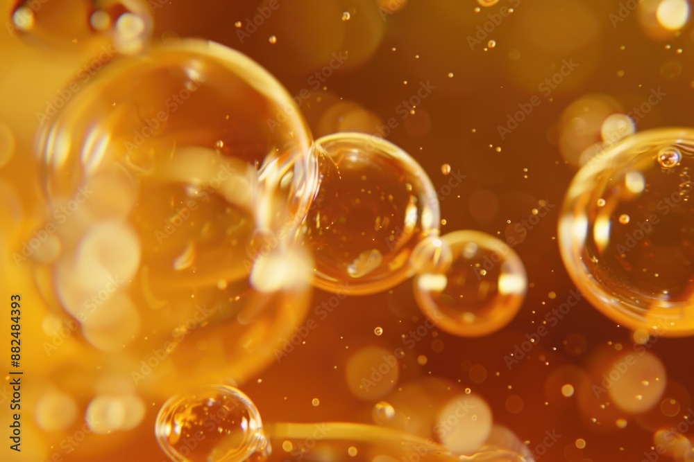 Poster a cluster of soap bubbles rising from the surface