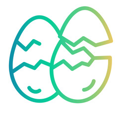 broken eggs Line Gradient Icon