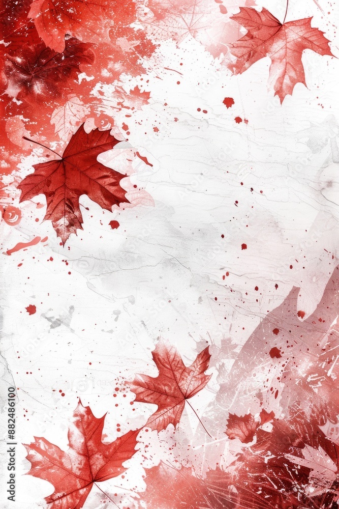 Aufkleber a simple yet elegant image of red leaves against a clean white background, perfect for use in editor