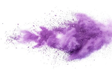 Fototapeta premium A vibrant purple powder explosion on a white background