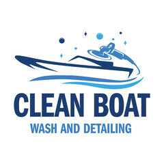 Boat and ship cleaning logo design template.