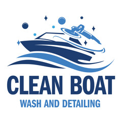 Boat and ship cleaning logo design template.