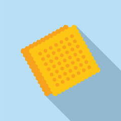 Delicious square cracker with dots is lying on the table, top view
