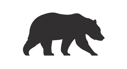 silhouette of the wild bear animal nature vector illustration 