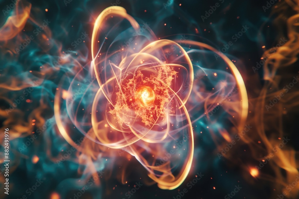 Poster an abstract image of a star surrounded by smoke