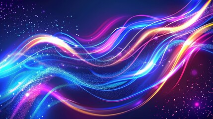 Colorful Rainbow Wave with Intertwined Lines and Magic Flow Abstract Background