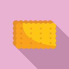 Square cracker isolated on background with long shadow