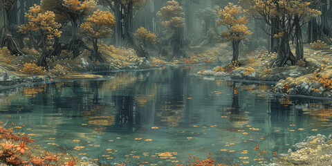 Fototapeta premium 幻想的な秋の色のテクスチャ背景