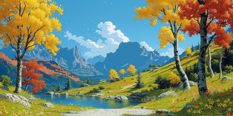 幻想的な秋の色のテクスチャ背景