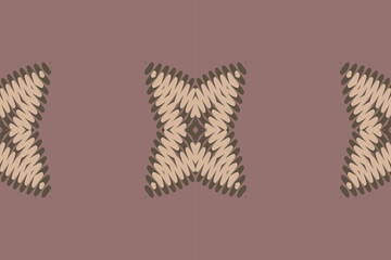 Traditional ikat & ethnic seamless pattern with geometric tribal background for oriental embroidery design Ethnic tribal shape blue color. Batik, ikat