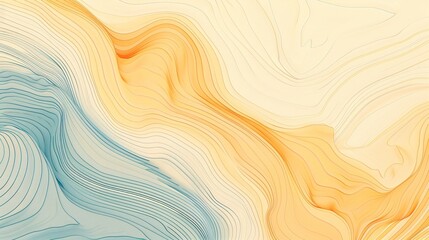 Obraz premium Abstract Swirling Lines in Blue and Yellow Hues