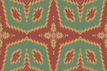 Traditional ikat & ethnic seamless pattern with geometric tribal background for oriental embroidery design Ethnic tribal shape blue color. Batik, ikat